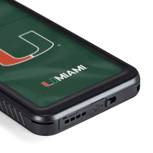 University of Miami Green Jersey Galaxy S24 Plus Waterproof Case
